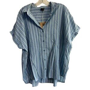 Patagonia Lightweight A/C Shirt 52960 Good Times Steam Blue Stripe Women's XL